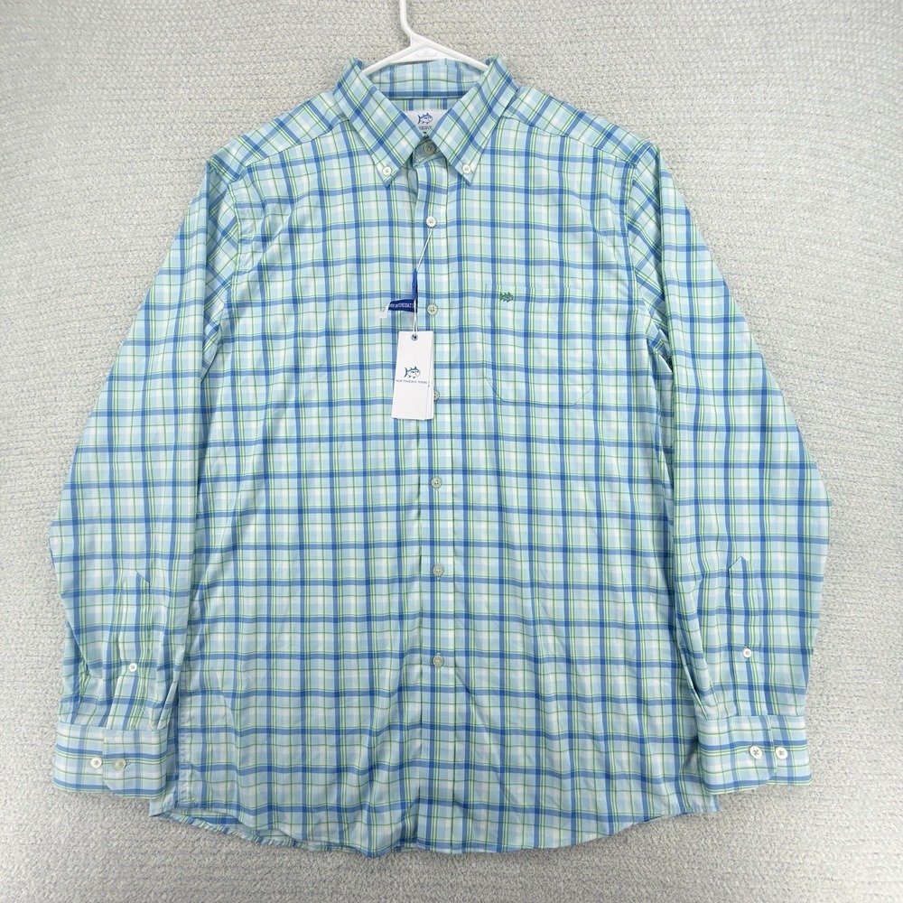 NEW Southern Tide Whalehead Plaid Shirt Mens L brrr Intercoastal Performance